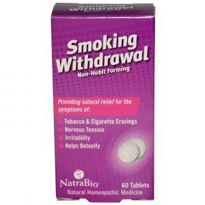 Таблетки от курения, Smoking Withdrawal, NatraBio, 60 таб.