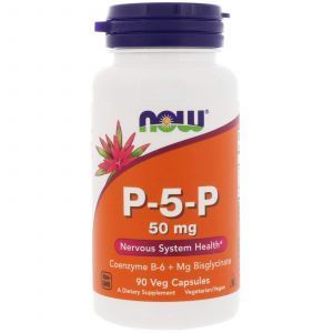 P-5-P пиридоксаль-5-фосфат магниймен, Now Foods, 50 мг, 90 вег капсулалары