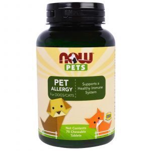 Комплекс при аллергии для животных, ( Pets, Pet Allergy), Now Foods, 75 жевательных таблеток