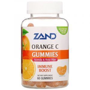 Витамин С с ацеролой и шиповником, Orange C Gummies, Acerola & Rose Hips, Immune Boost, Zand, 60 шт