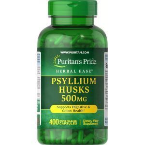Подорожник шелуха, Psyllium Husks, Puritan's Pride, 500 мг, 400 капсул