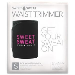 Пояс для похудения, Sweet Sweat Waist Trimmer Belt, Sports Research, размер S, цвет черный и розовый, 1 шт
