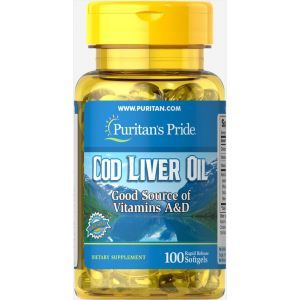 Масло печени трески, Cod Liver Oil, Puritan's Pride, 415 мг, 100 гелевых капсул

