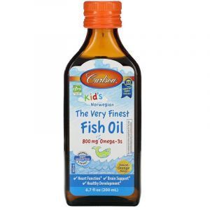 Рыбий жир для детей, Fish Oil, Carlson Labs, норвежский, апельсин, 200 мл