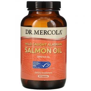 Аляскинский рыбий жир, Salmon Oil, Dr. Mercola, из лосося, 90 капсул