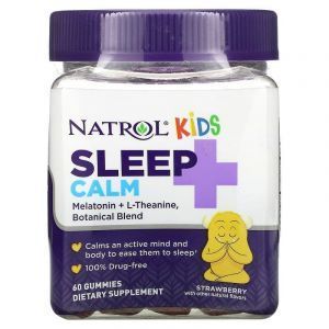 Поддержка сна для детей с 4 лет, Sleep + Calm, Natrol, вкус клубники, 60 жевательных конфет
