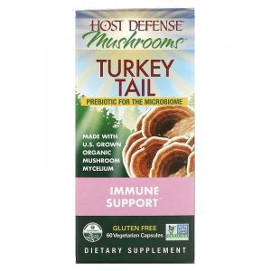Траметес разноцветный, Turkey Tail, Fungi Perfecti, Host Defense, 60 капсул