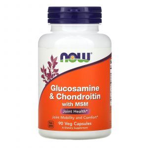 Глюкозамин и хондроитин с MСM, Glucosamine & Chondroitin with MSM, Now Foods, 90 растительных капсул
