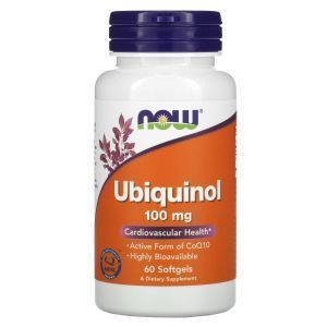 Убихинол, Ubiquinol, Now Foods, 100 мг, 60 гелевых капсул
