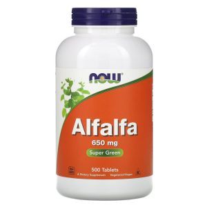 Люцерна, Alfalfa, Now Foods, 650 мг, 500 таблеток
