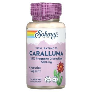 Караллума, Caralluma, Solaray, 500 мг, 30 кап.