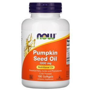 Тыквенное масло, Pumpkin Seed Oil, Now Foods, 1000 мг, 100 капс