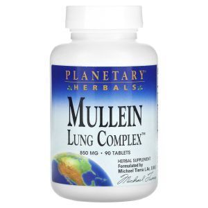 Поддержка легких, Mullein, Lung Complex, Planetary Herbals, комплекс, 850 мг, 90 таблеток
