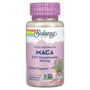 Мака, Maca, Vital Extracts, Solaray, 300 мг, 60 растительных капсул
