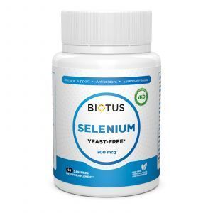 Селен, Selenium, Biotus, без дрожжей, 200 мкг, 60 капсул