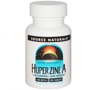 Ми витаминдері, Huperzine A, Source Naturals, 100 мкг, 120 таблетка