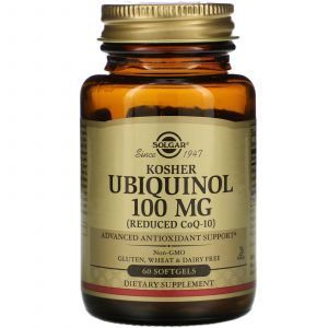 Kosher Ubiquinol, Solgar, Reduced CoQ10, 100 мг, 60 Softgels