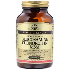 Глюкозамин хондроитин МСМ, Glucosamine Chondroitin MSM, Solgar, 60 таблеток
