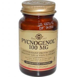 Пикногенол, Solgar, 100 мг, 30 капсул