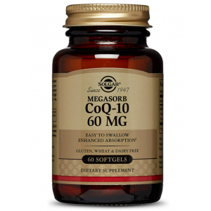 Коэнзим Q-10, Megasorb CoQ-10, Solgar, 60 мг, 60 гелевых капсул
